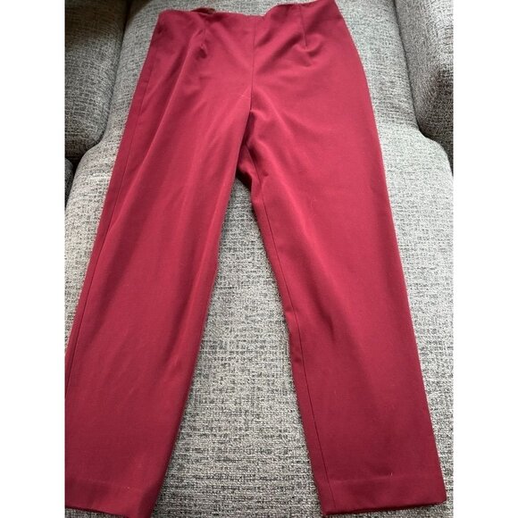 Talbots Petites Womens Stretch Burgundy Pants Size 14 Made In USA - Picture 1 of 8